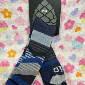 Stio Casual Blue and Gray Socks with Striped Patterns